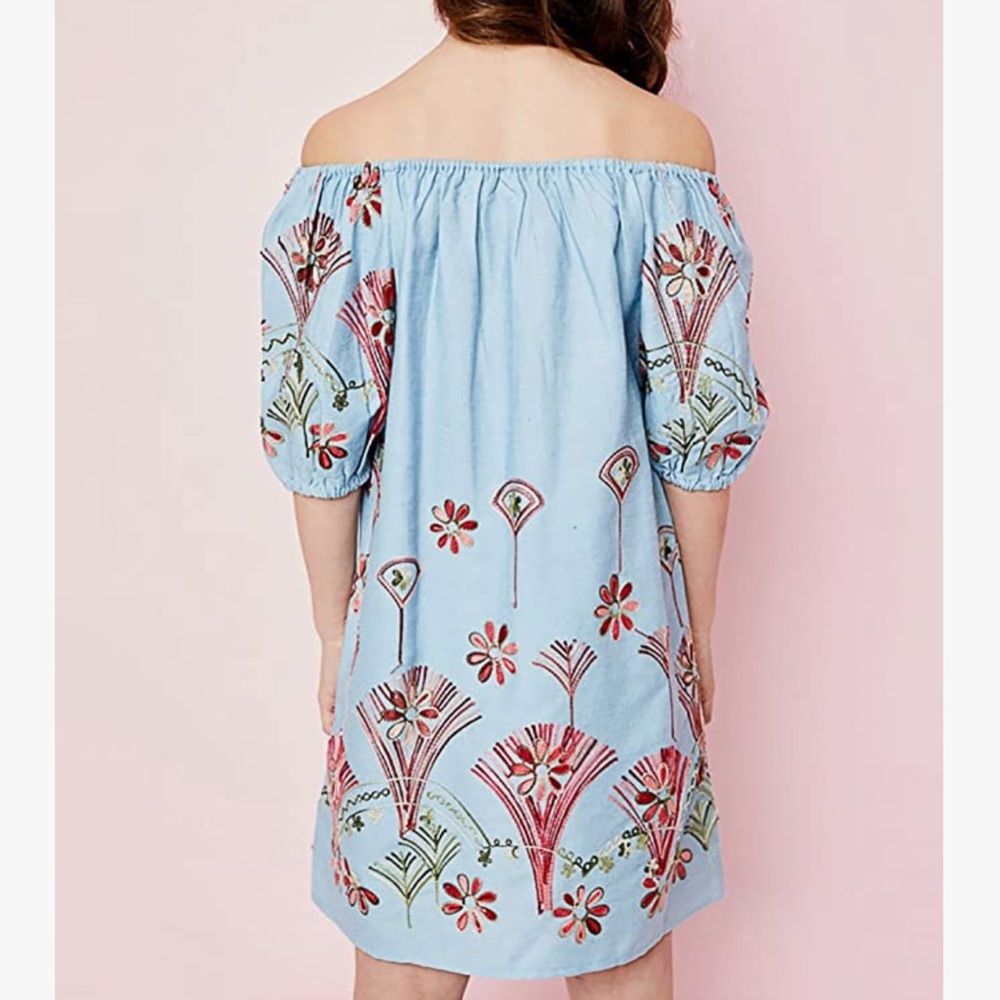 Hayden Girl Floral Embroidered Chambray Dress - Picture 3 of 16